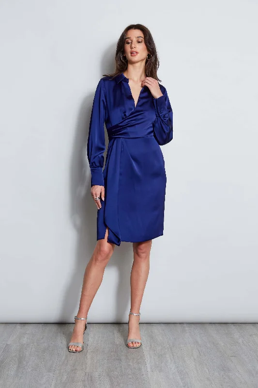 Soft Wrap Dress for Lounge Wear -Women's Wrap Dress for Summer Beach -Long Sleeve Satin Wrap Dress Soft Wrap Dress for Lounge Wear -Women's Wrap Dress for Summer Beach -Long Sleeve Satin Wrap Dress
