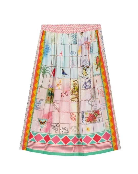 Women's Wrap Midi Dress-ME Vanessa printed hertiage midi skirt