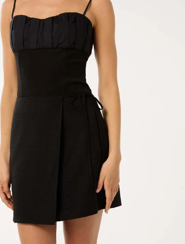 Women's Simple Knit Mini Dress-Milani Wrap Mini Skirt