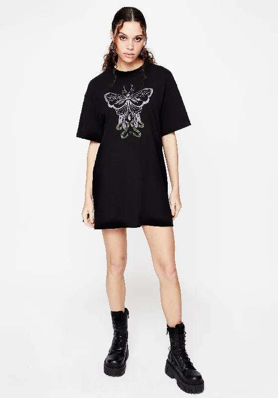 Women's Sleeveless Lace Mini Dress-Mimicry Embroidered Mini Tee Dress