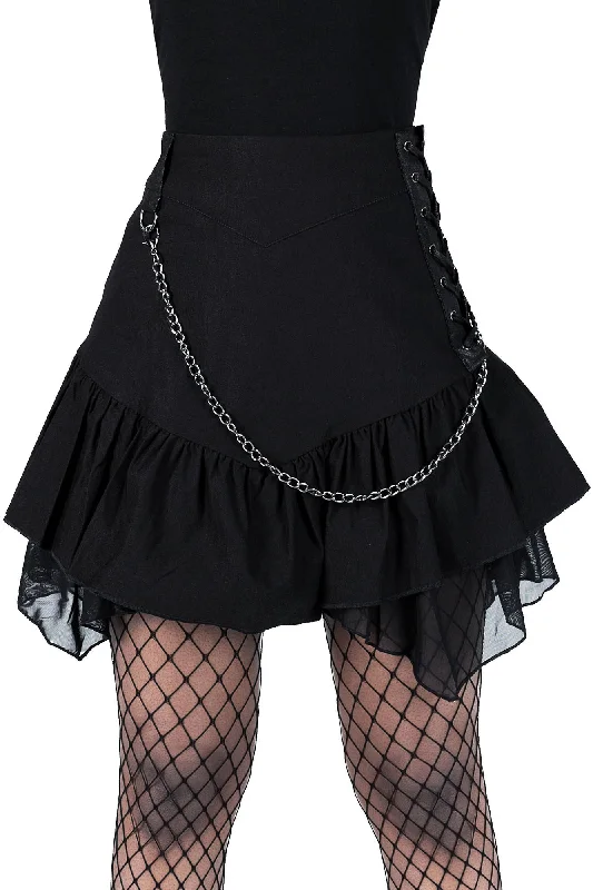 Women's Sash Tie Mini Dress-Moonspell Mini Skirt