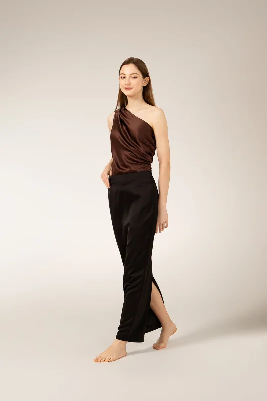 Women's Buttoned Maxi Dress-PAIGE Maxi Skirt - Black