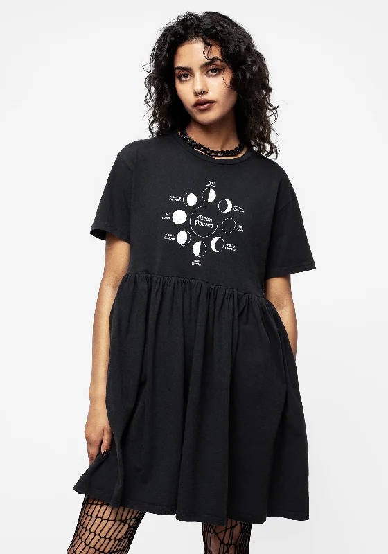 Women's Sexy Bodycon Mini Dress-Phase Graphic Print Mini Skater Dress