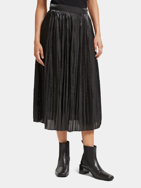 Women's Stretch Maxi Dress-Pleated high-rise maxi skirt