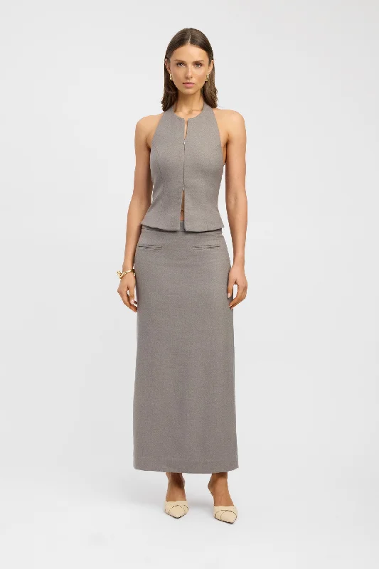 Women's Wrap-around Tie Midi Dress-Raine Core Midi Skirt