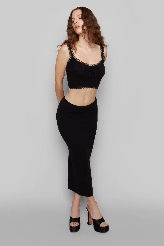 Women's Tiered Maxi Dress-Ribbed Maxi Skirt