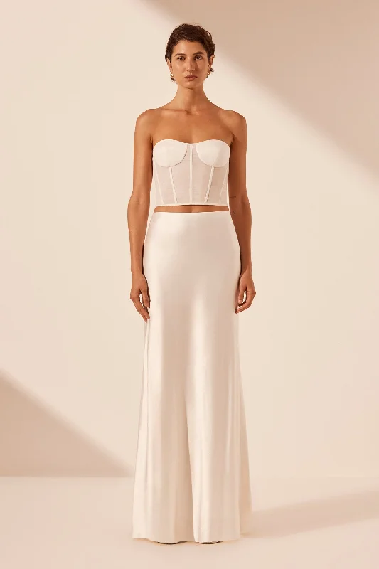 Women's Sequin Maxi Dress-SAVANNA MAXI SKIRT - IVORY