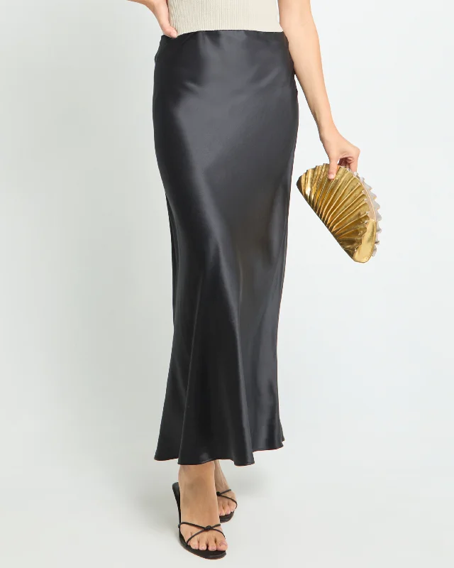 Women's Maxi Dress with High Neck-Skylar Silk Maxi Skirt