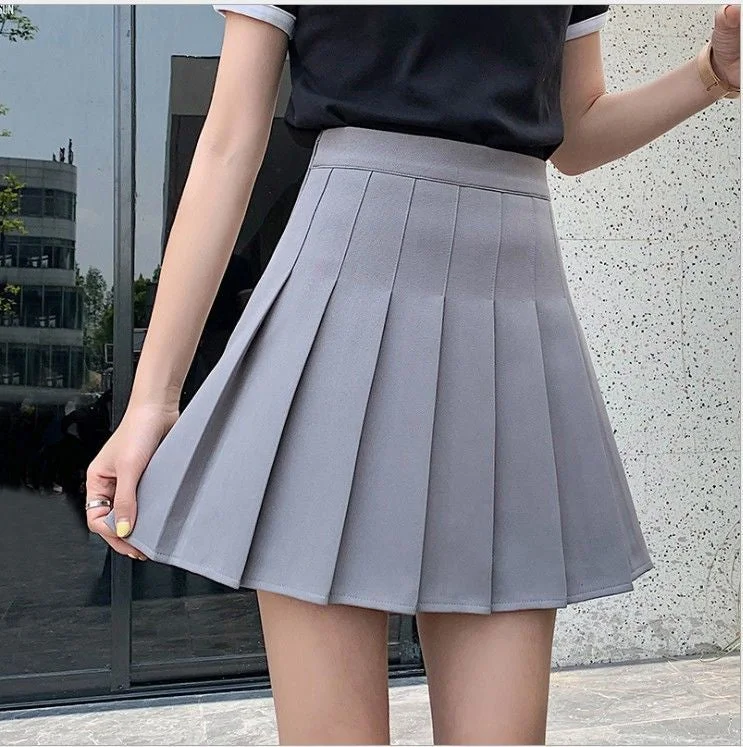 Women's Sequin Mini Dress-KittenAlarm - Solid Color Mini Pleated Skirts
