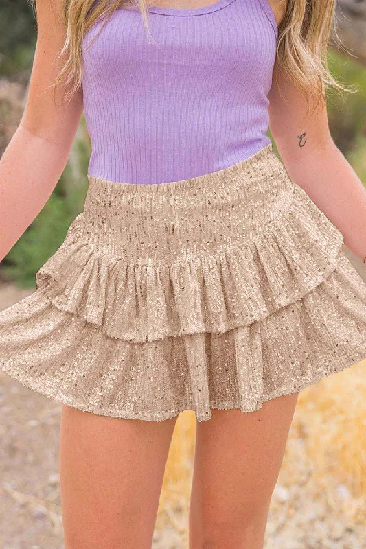 Women's Polka Dot Sleeveless Mini Dress-BerryBetty - Solid Sequined Pleated Tiered Mini Skirt Women's Polka Dot Sleeveless Mini Dress-BerryBetty - Solid Sequined Pleated Tiered Mini Skirt