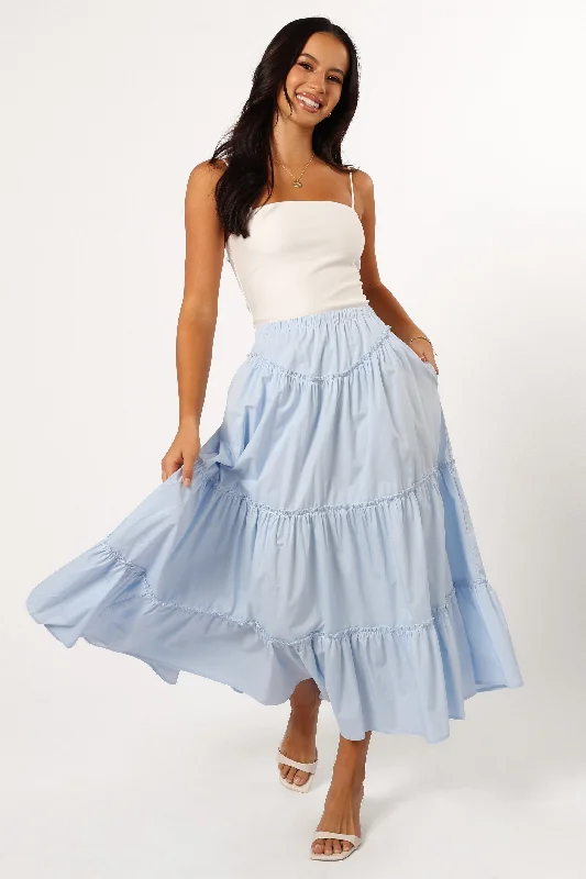 Women's Formal Midi Dress-Somerset Midi Skirt - Sky