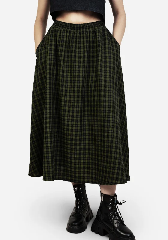 Women's Deep V-neck Midi Dress-Terra Midi Skirt