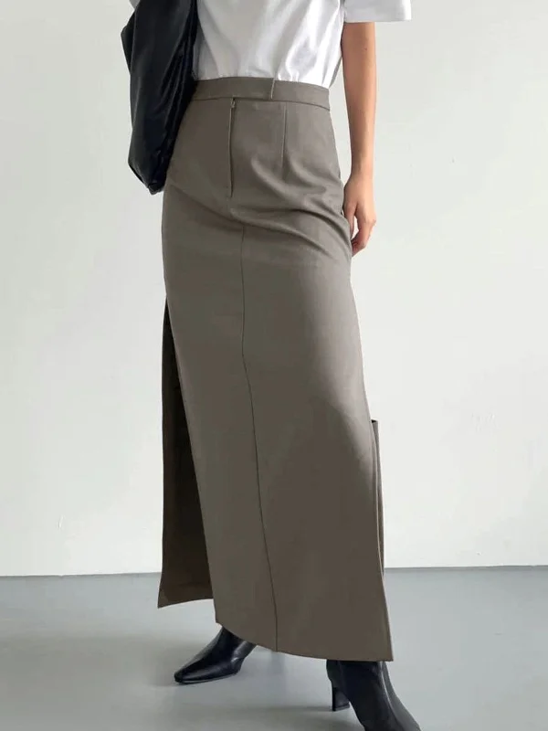 Women's Chiffon Split Maxi Dress-BerryBetty - That Girl Slit Maxi Skirt