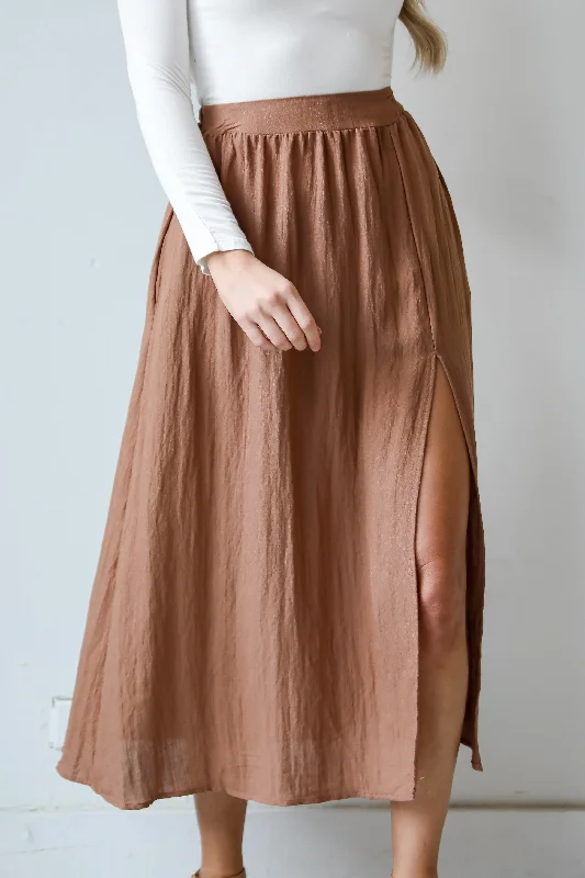 Women's Fitted Maxi Dress-FINAL SALE - Truly Elevated Mocha Maxi Skirt