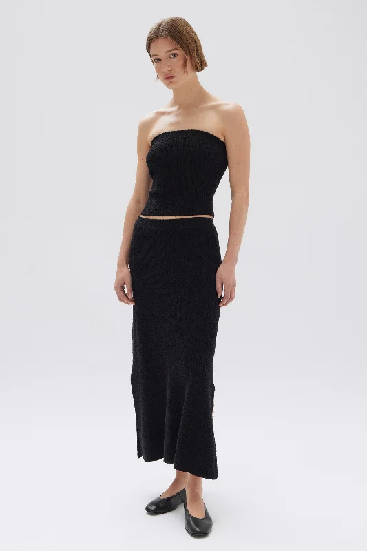 Women's Frill Detail Midi Dress-Wren Knit Midi Skirt