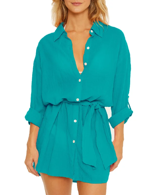 Everyday Shirt Dress-2024 Becca by Rebecca Virtue Gauzy Shirt Dress (More colors available) - 6039371