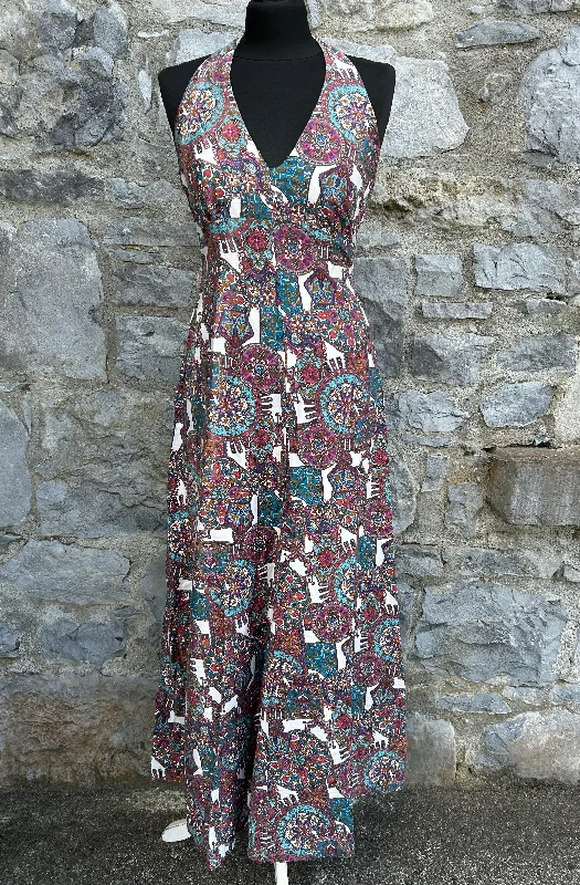 Women's Pleated Back Maxi Dress-70s mandalas maxi halter dress uk 6-8