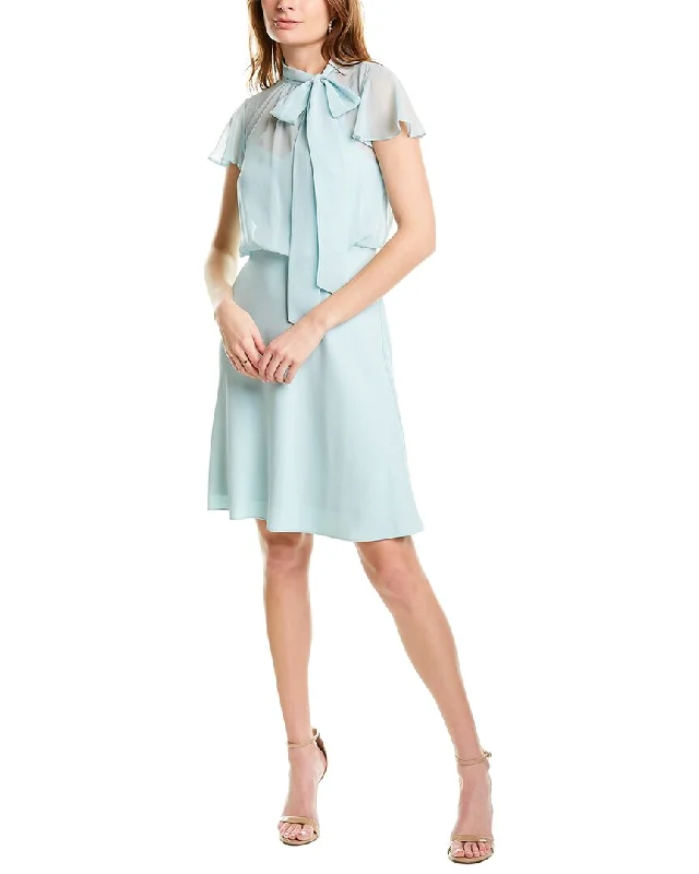 Short Sleeve Party Dress for Summer Gatherings -Adrianna Papell Chiffon & Crepe Cocktail Dress Short Sleeve Party Dress for Summer Gatherings -Adrianna Papell Chiffon & Crepe Cocktail Dress