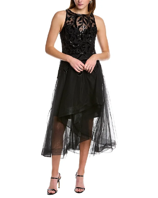 Lace Crossover Party Dress for Feminine Look -Adrianna Papell High-Low Cocktail Dress Lace Crossover Party Dress for Feminine Look -Adrianna Papell High-Low Cocktail Dress