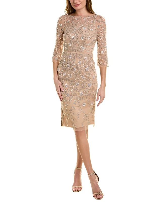 Bold Red Sequin Party Dress for Festive Style -Aidan Mattox Beaded Cocktail Dress