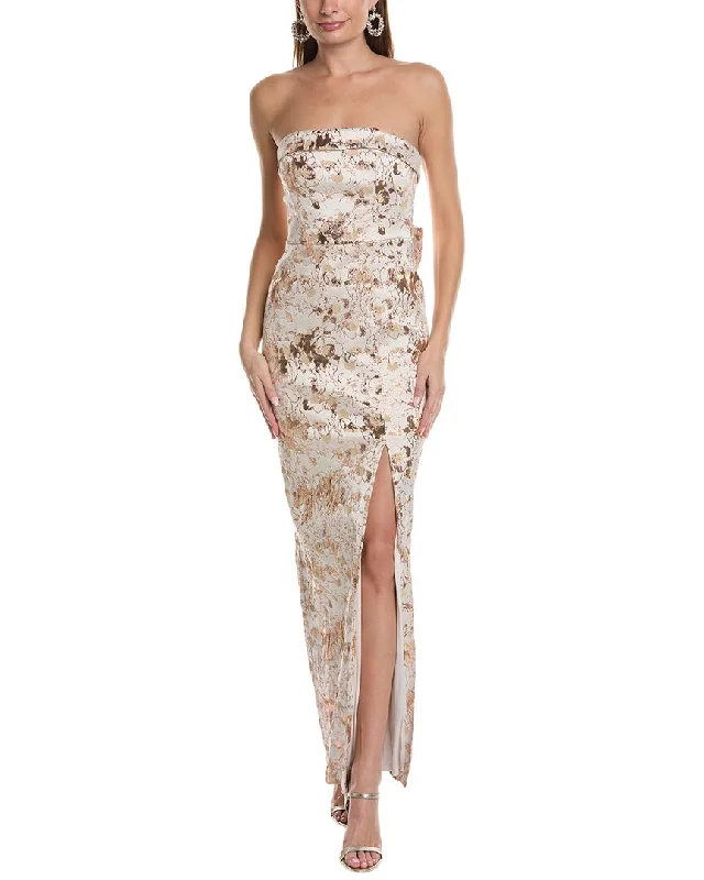 Tuxedo Party Dress for Formal Dinner -Aidan Mattox Strapless Mermaid Gown