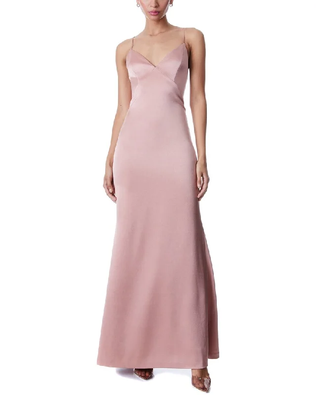 Loose Slip Dress -Slip Dress with Bow Detail -alice + olivia Julietta Pleat Back Slip Dress