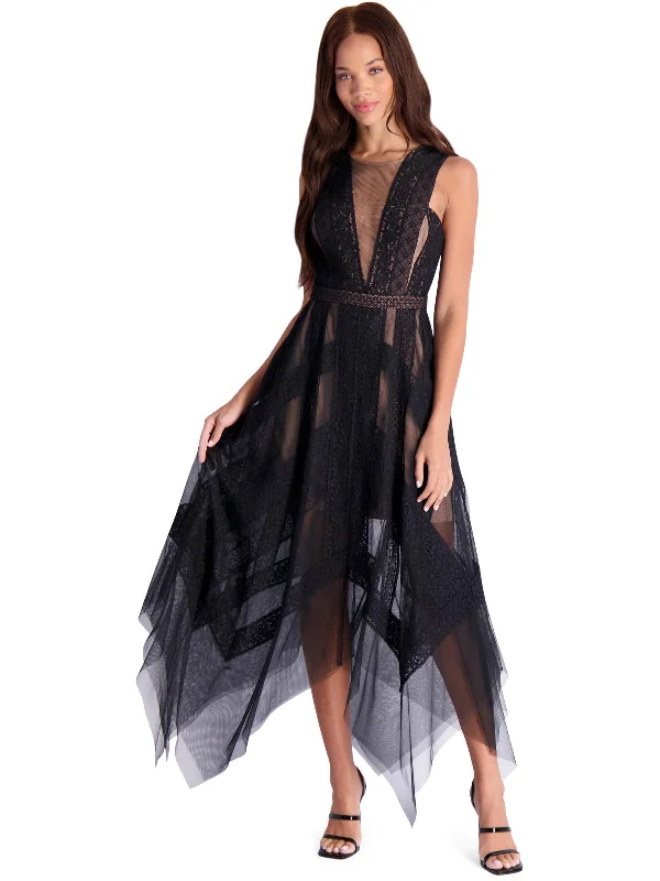 Lacy Party Dress for Soft, Feminine Style -Andi Womens Elegant Tulle Evening Dress