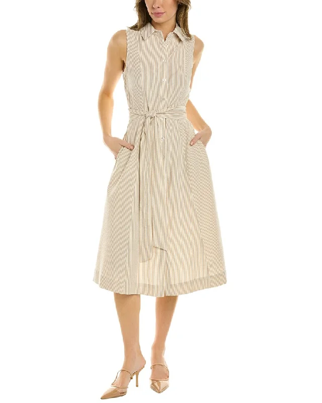 Formal Women's Shirt Dress-Anne Klein Seersucker Shirtdress