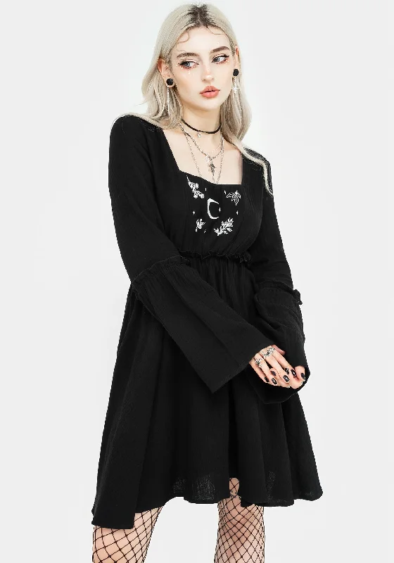 Women's Rhinestone Mini Dress-Aradia Embroidered Mini Dress