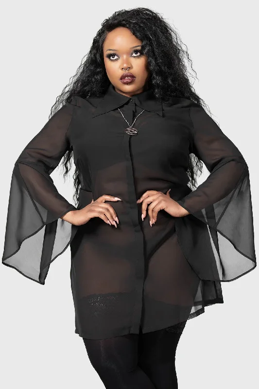 Button Down Back Shirt Dress-Arlene Shirt Dress [PLUS]