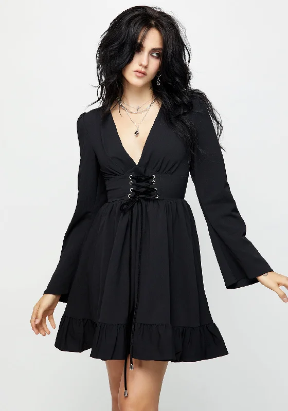 Women's Colorful Bodycon Mini Dress-Aura Lace Up Mini Dress