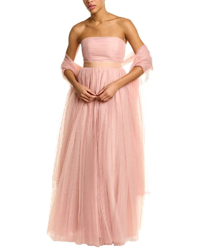 Doll Dress with Taffeta Skirt -Badgley Mischka Tulle Babydoll Gown