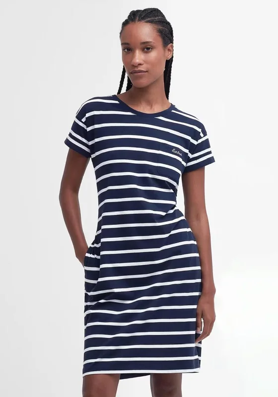 Women's White Shirt Dress for Work-Barbour Womens Otterburn Stripe Cotton T-Shirt Dress, Navy & White Women's White Shirt Dress for Work-Barbour Womens Otterburn Stripe Cotton T-Shirt Dress, Navy & White