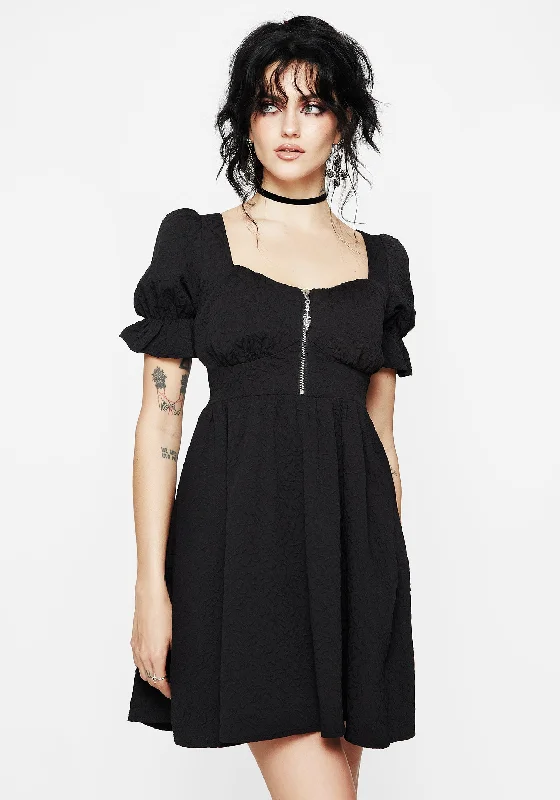Women's High-Waist Mini Dress-Betrayal Zip Up Mini Dress