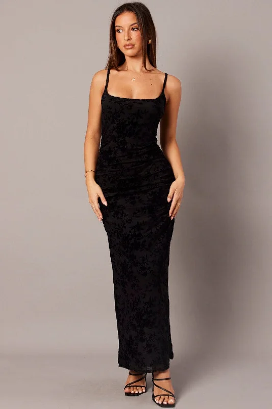 Sexy Bodycon Dress with Mesh Back -Black Bodycon Dress Singlet