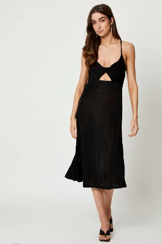 Chic Red Slip Dress for Casual Look -Off-shoulder Slip Dress -Black Cut Out Slip Dress