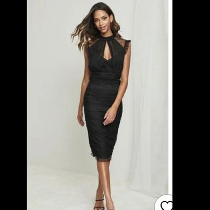 Women's Mini Bodycon Dress -Black Mesh Cocktail Bodycon dress