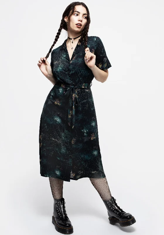 Silk Shirt Dress-Blackthorn Midi Shirt Dress