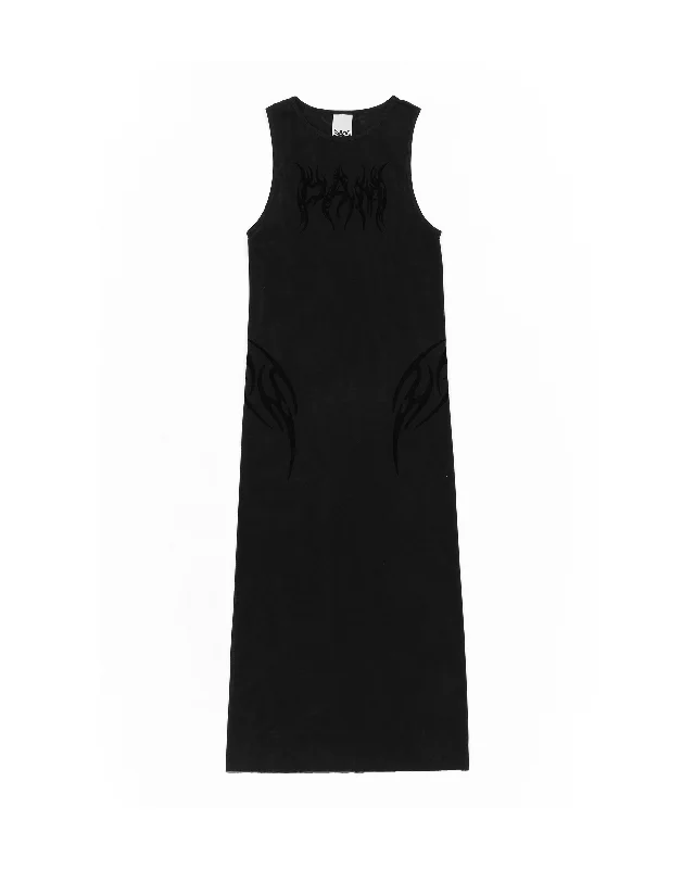 Women's Silk Slip Maxi Dress-Blade Maxi Dress - Black