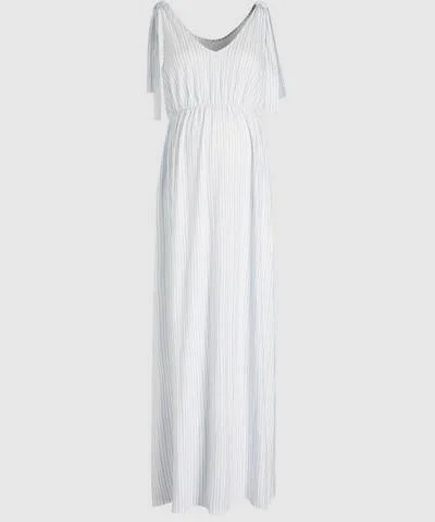Maternity Dresses for Playful Summer Days -Blue/White Maternity Dress