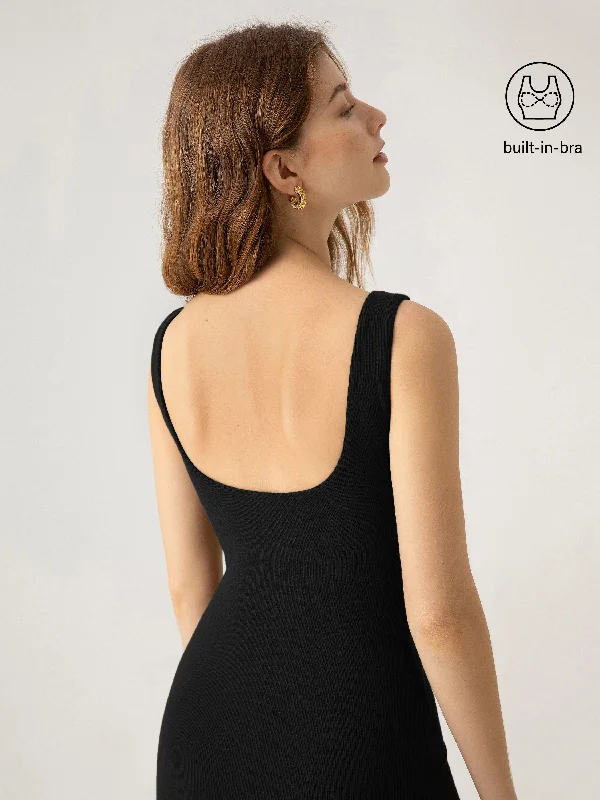 Women's Colorblock Mini Dress-Boatneck Bustier Open-Back Brami Mini Dress