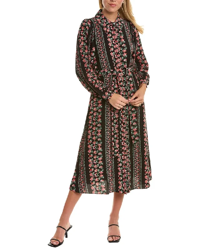 Plaid Button-up Shirt Dress-Boden Midi Shirt Dress