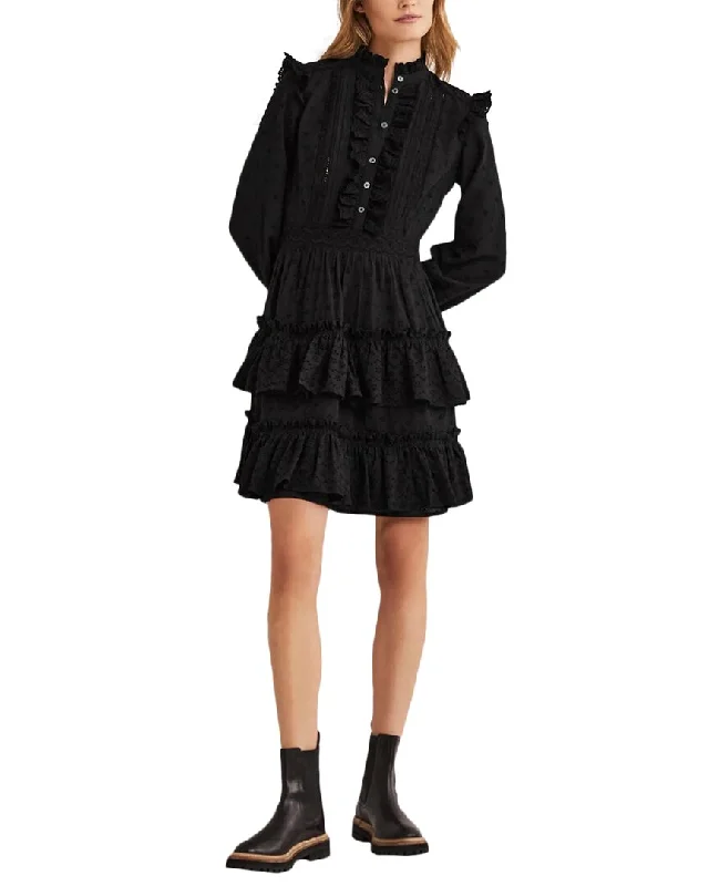 A-line Shirt Dress-Boden Mixed Broderie Shirt Dress