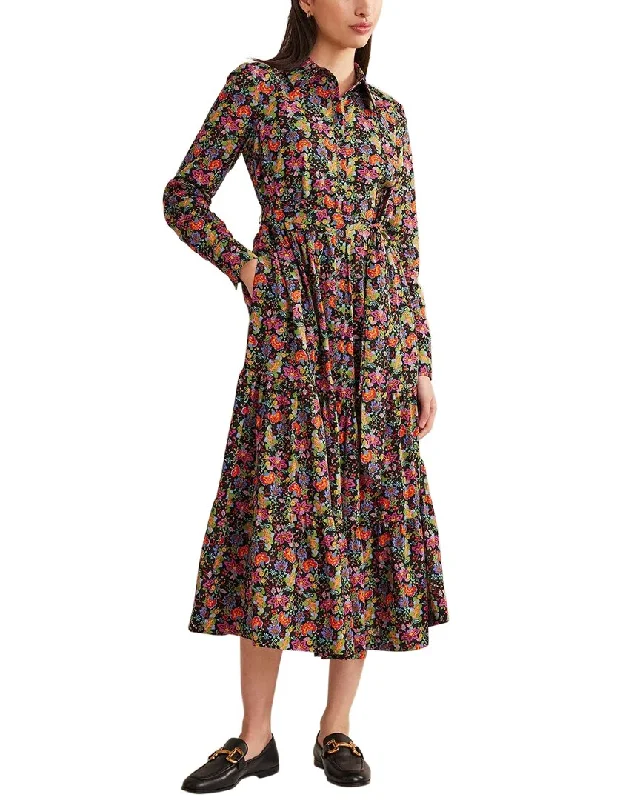 Comfortable Office Shirt Dress-Boden Tiered Maxi Shirt Dress