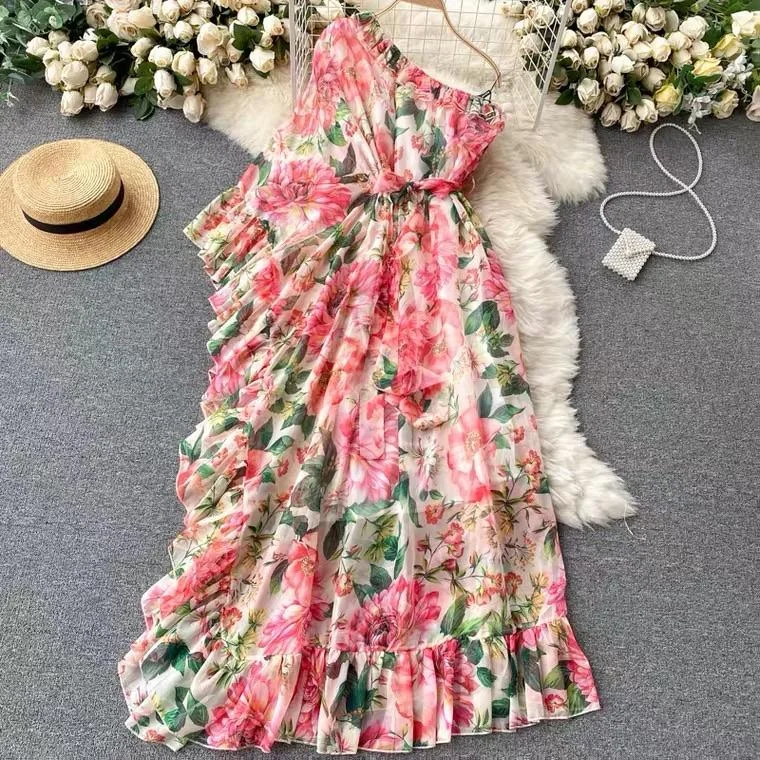 Women's Summer Wrap Maxi Dress-Botai Floral Maxi Dress