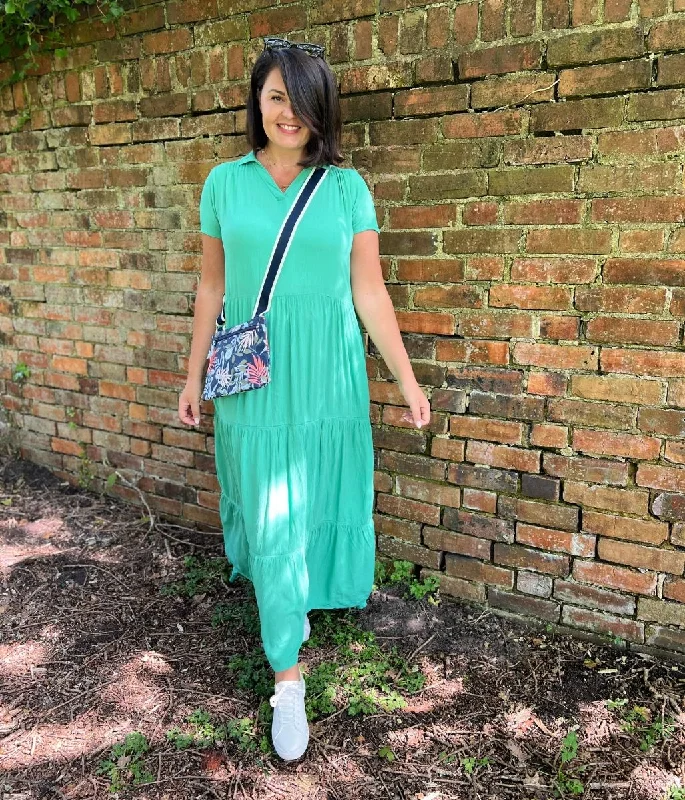 Women's Formal A-line Maxi Dress-Brakeburn Green Wynn Maxi Dress