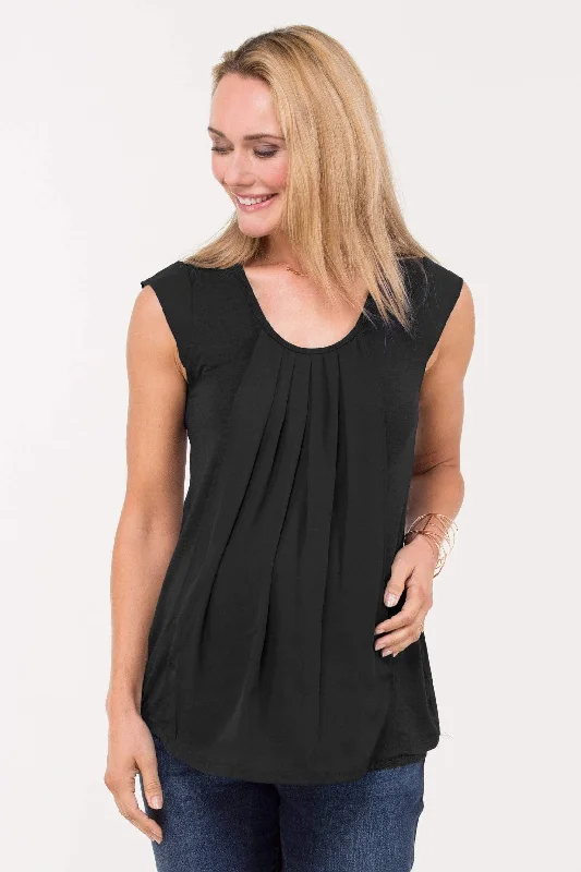 Women's Sequin Top -Briar Drape Nursing Top Black