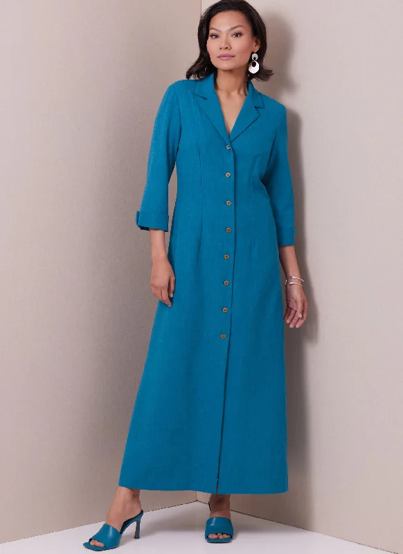 Women's Trendy Plaid Shirt Dress-Butterick Shirt Dress B6974