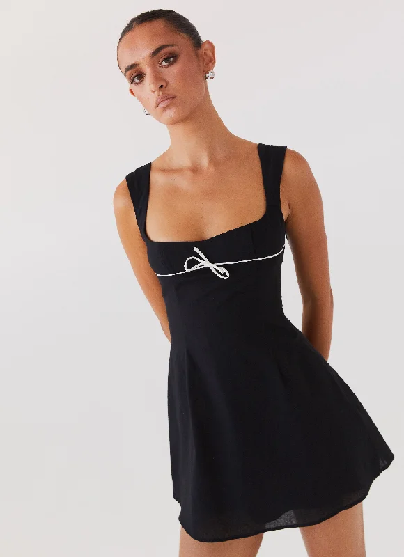 Women's Cold-shoulder Lace Mini Dress-Cadence Mini Dress - Black