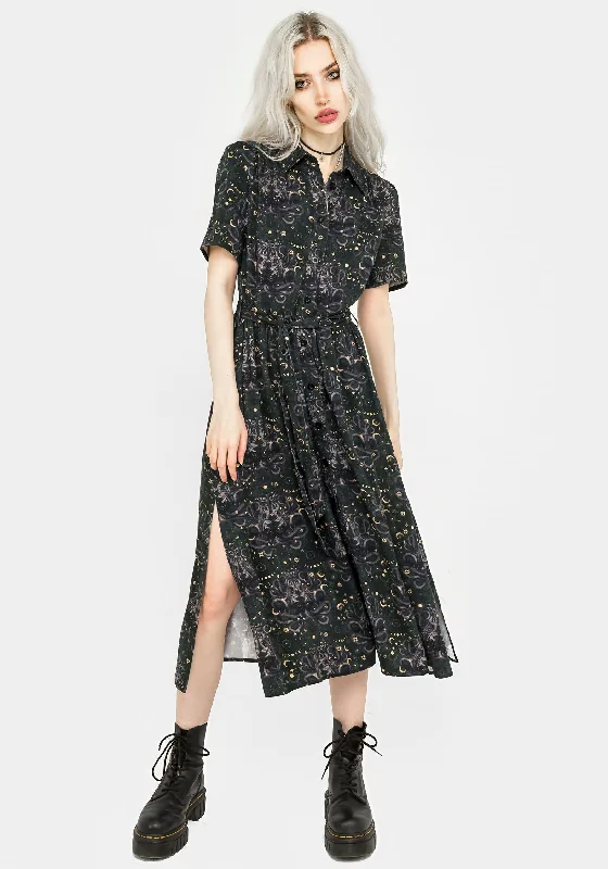 Striped Shirt Dress-Cailleach Midi Shirt Dress